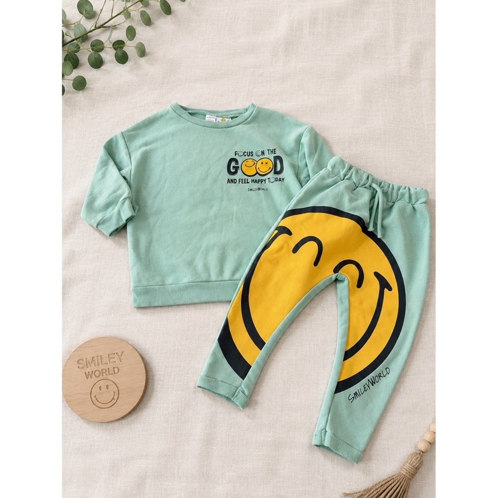 Smiley World Mint Green Jogger Set 18-24M